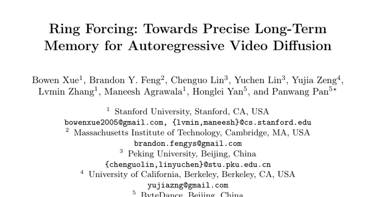 Ring Forcing: Towards Precise Long-Term Memory for Autoregressive Video Diffusion