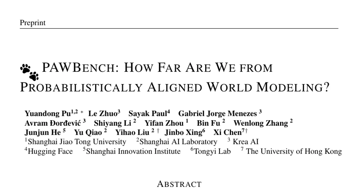 PAWBench: quanto siamo lontani da una modellazione del mondo probabilisticamente allineata?