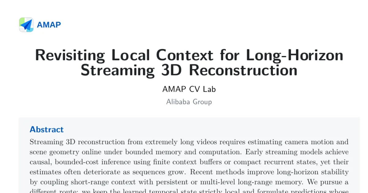 Revisiting Local Context for Long-Horizon Streaming 3D Reconstruction