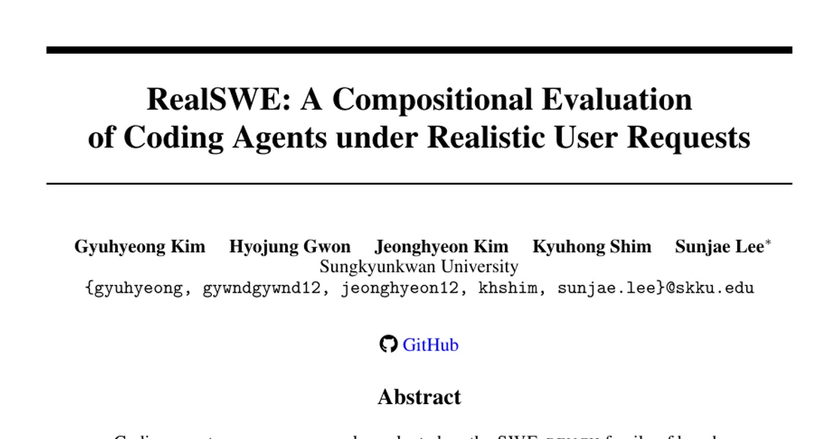 RealSWE: una valutazione composizionale degli agenti di programmazione alle prese con richieste realistiche degli utenti