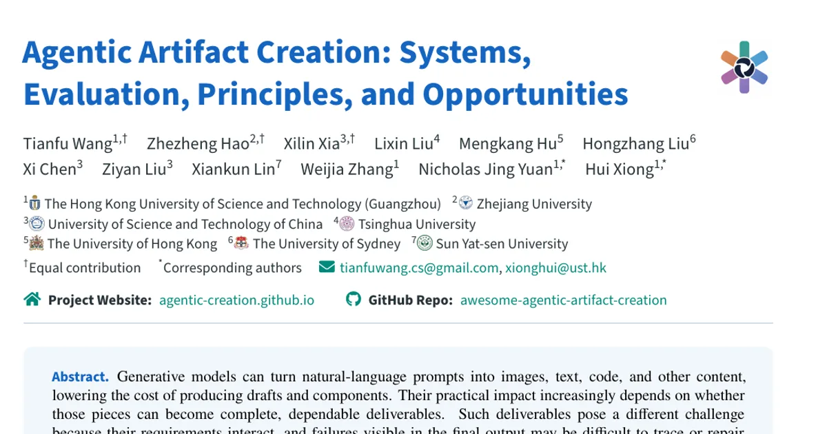 Agentic Artifact Creation: Systems, Evaluation, Principles, and Opportunities