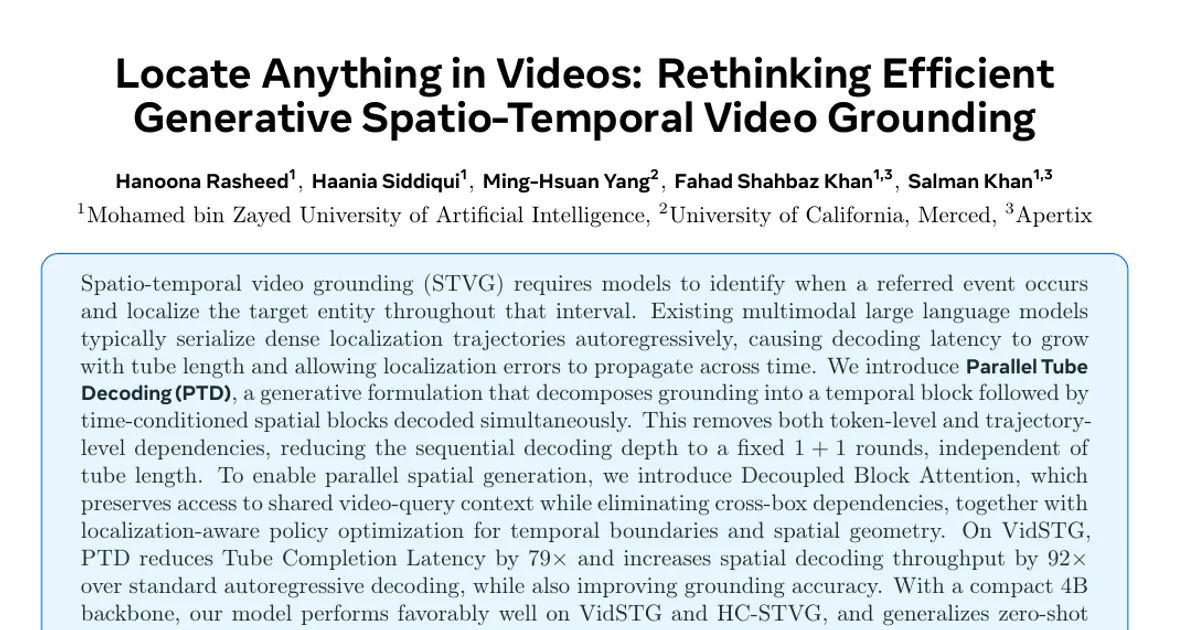 Individuare qualsiasi cosa nei video: ripensare la localizzazione spazio-temporale generativa efficiente