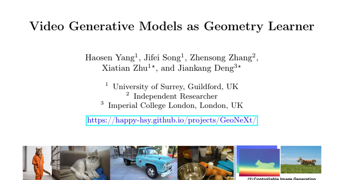 I modelli generativi video come strumenti per apprendere la geometria