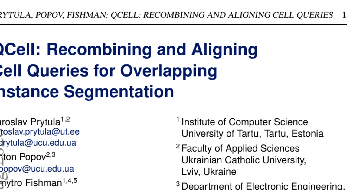 QCell: Recombining and Aligning Cell Queries for Overlapping Instance Segmentation