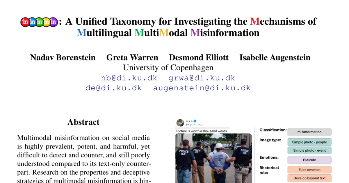 MMMMM: una tassonomia unificata per indagare i meccanismi della disinformazione multimodale multilingue