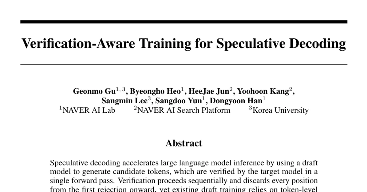 Addestramento consapevole della verifica per la decodifica speculativa