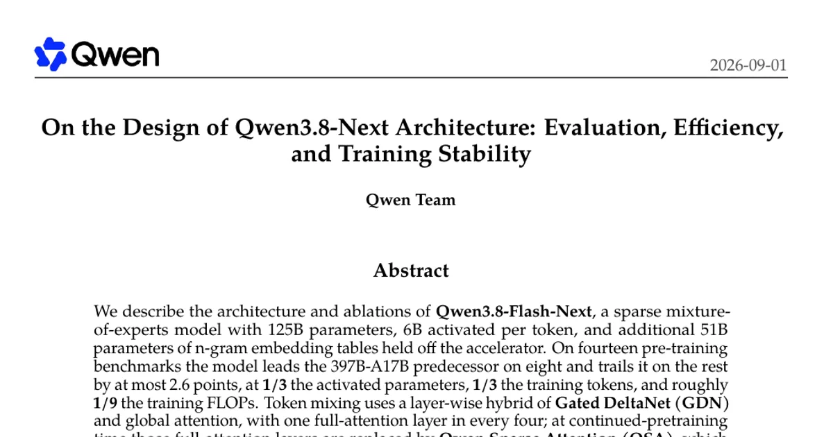 On the Design of Qwen3.8-Next Architecture: Evaluation, Efficiency, and Training Stability