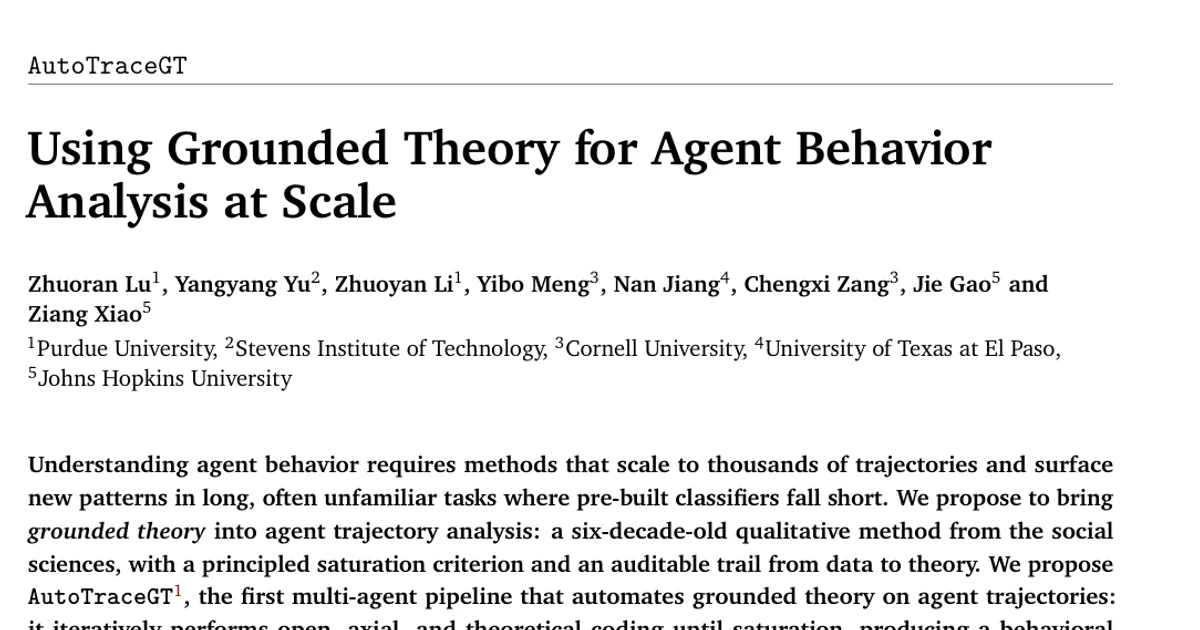 Using Grounded Theory for Agent Behavior Analysis at Scale