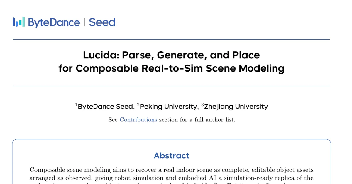 Lucida: analizzare, generare e posizionare per modellare scene componibili dal reale alla simulazione