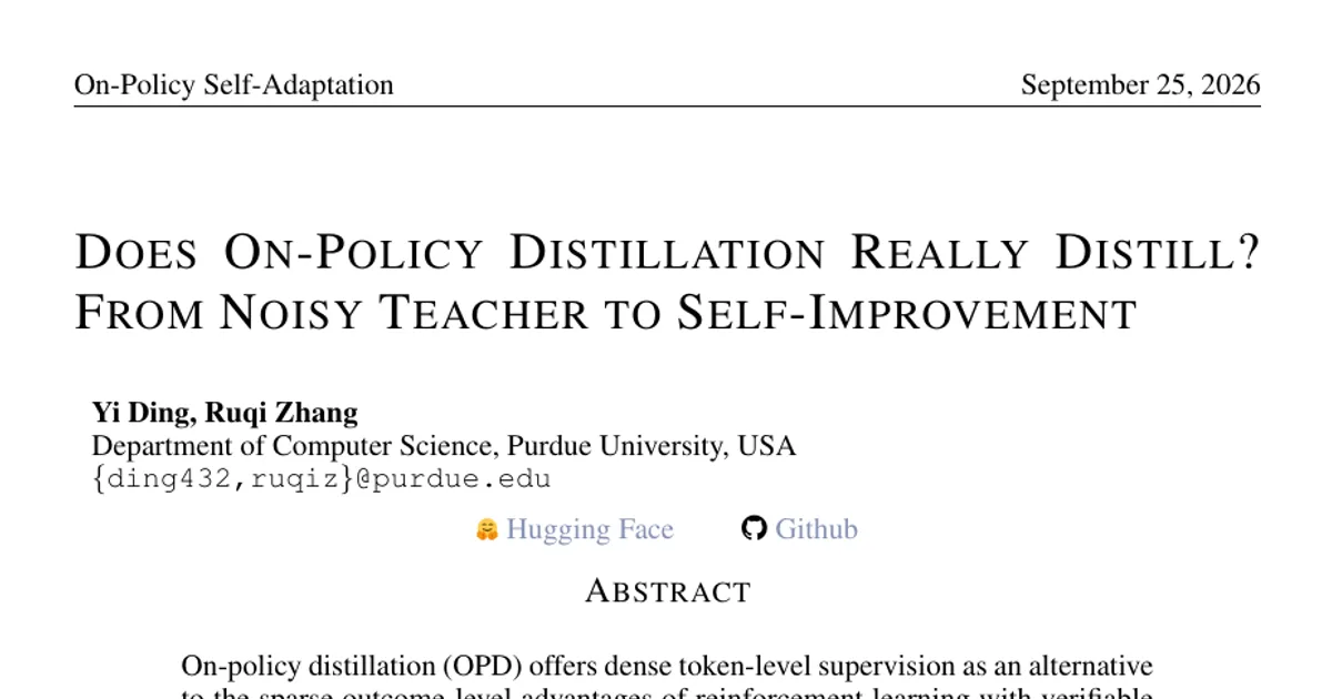 Does On-Policy Distillation Really Distill? From Noisy Teacher to Self-Improvement