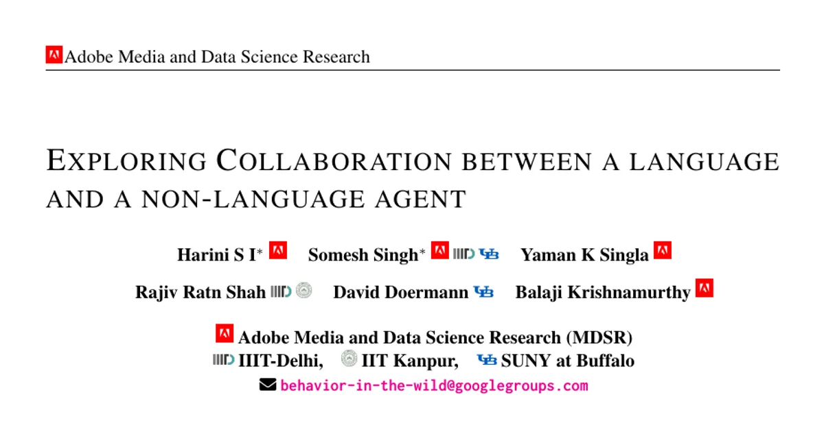 Esplorare la collaborazione tra un agente linguistico e uno non linguistico