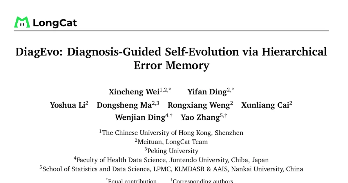 DiagEvo: Diagnosis-Guided Self-Evolution via Hierarchical Error Memory
