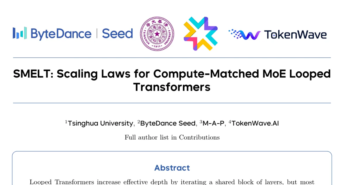 SMELT: Scaling Laws for Compute-Matched MoE Looped Transformers