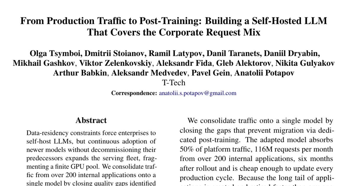 From Production Traffic to Post-Training: Building a Self-Hosted LLM That Covers the Corporate Request Mix
