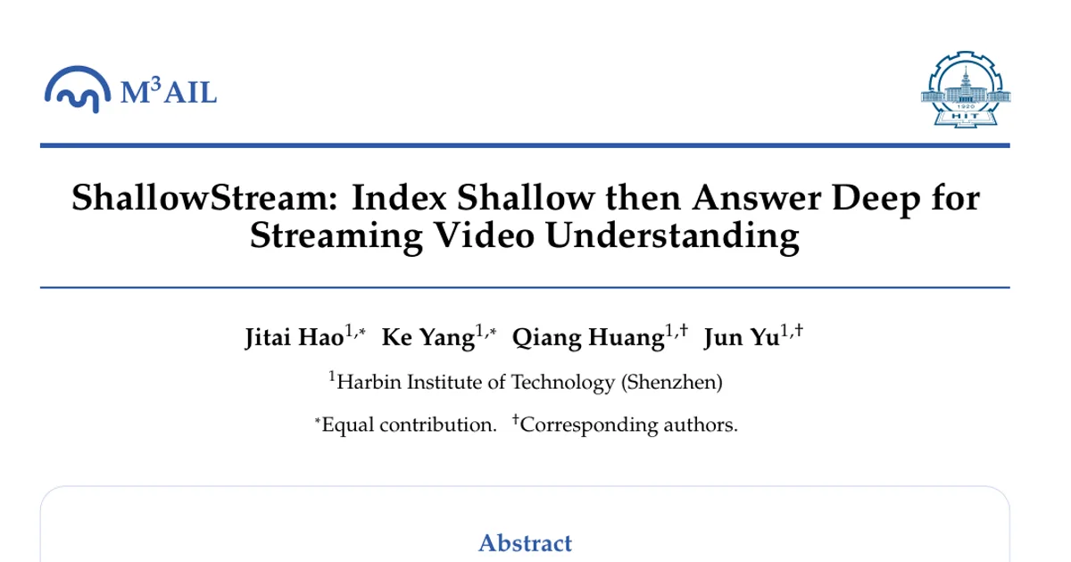 ShallowStream: Index Shallow then Answer Deep for Streaming Video Understanding