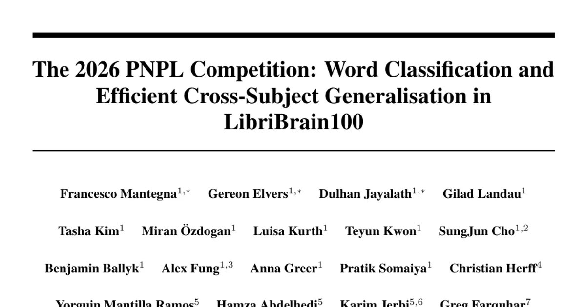 La competizione PNPL del 2026: classificazione delle parole e generalizzazione efficiente tra soggetti in LibriBrain100