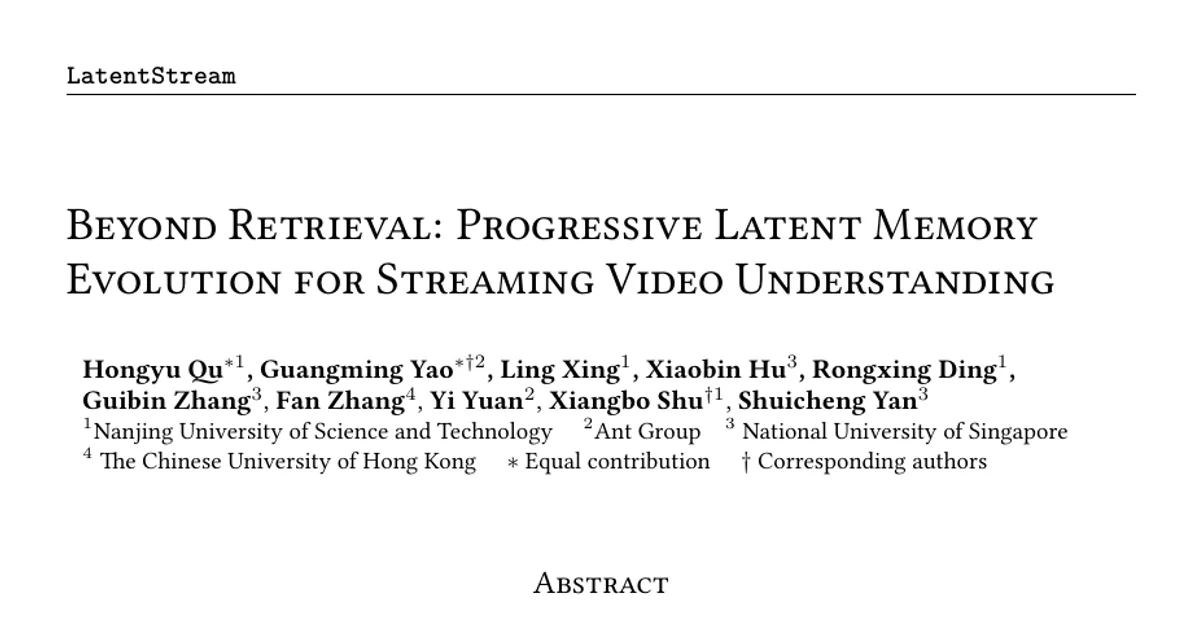Oltre il recupero: evoluzione progressiva della memoria latente per la comprensione dei video in streaming