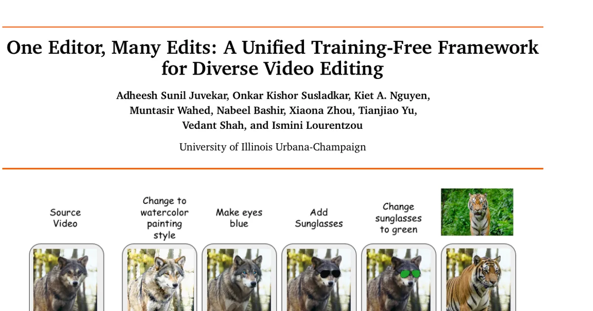 One Editor, Many Edits: A Unified Training-Free Framework for Diverse Video Editing