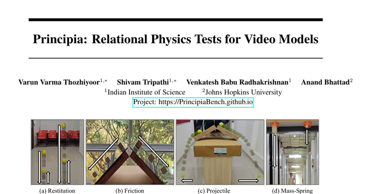 Principia: test di fisica relazionale per i modelli video