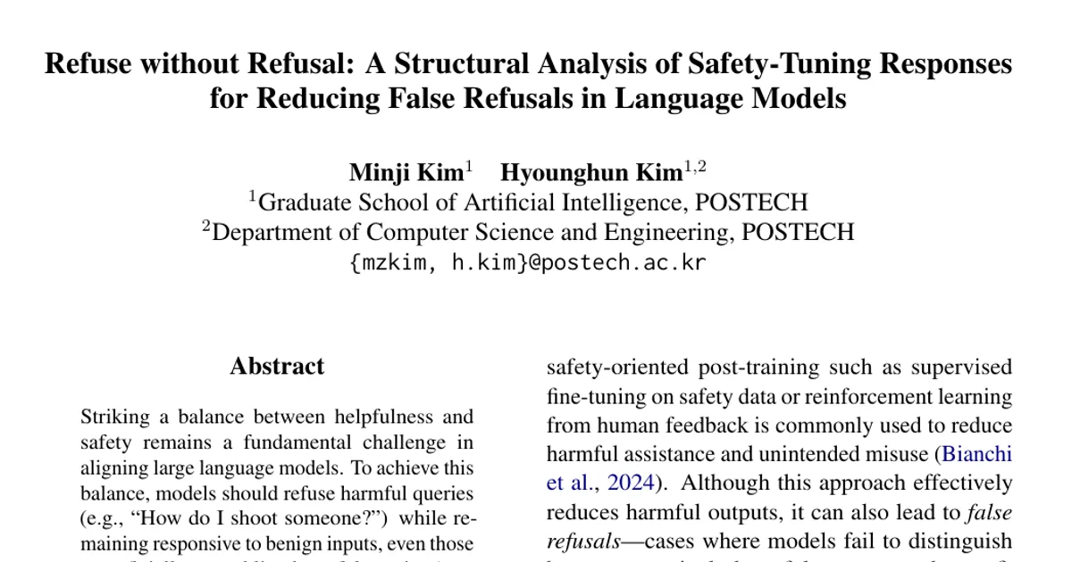 Refuse without Refusal: A Structural Analysis of Safety-Tuning Responses for Reducing False Refusals in Language Models