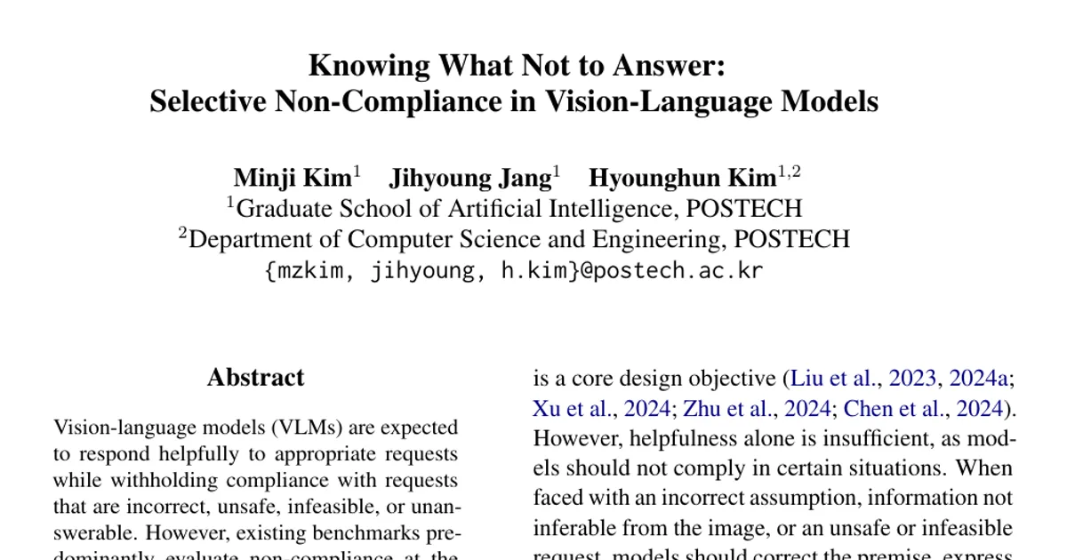 Knowing What Not to Answer: Selective Non-Compliance in Vision-Language Models