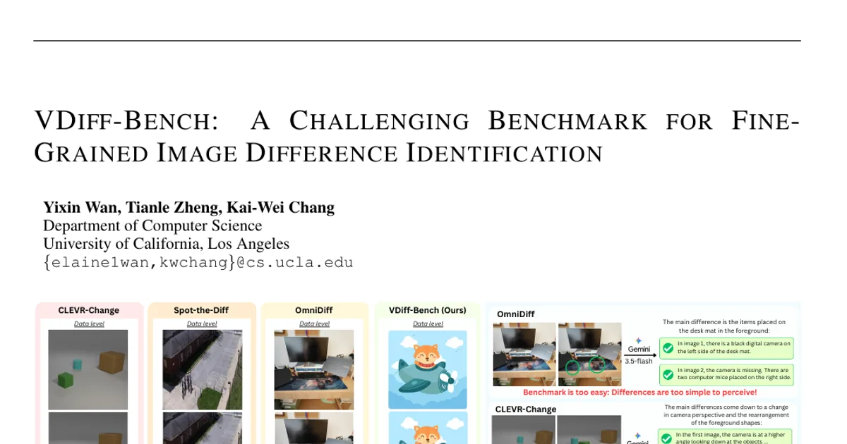 VDiff-Bench: un benchmark impegnativo per individuare differenze di dettaglio tra immagini