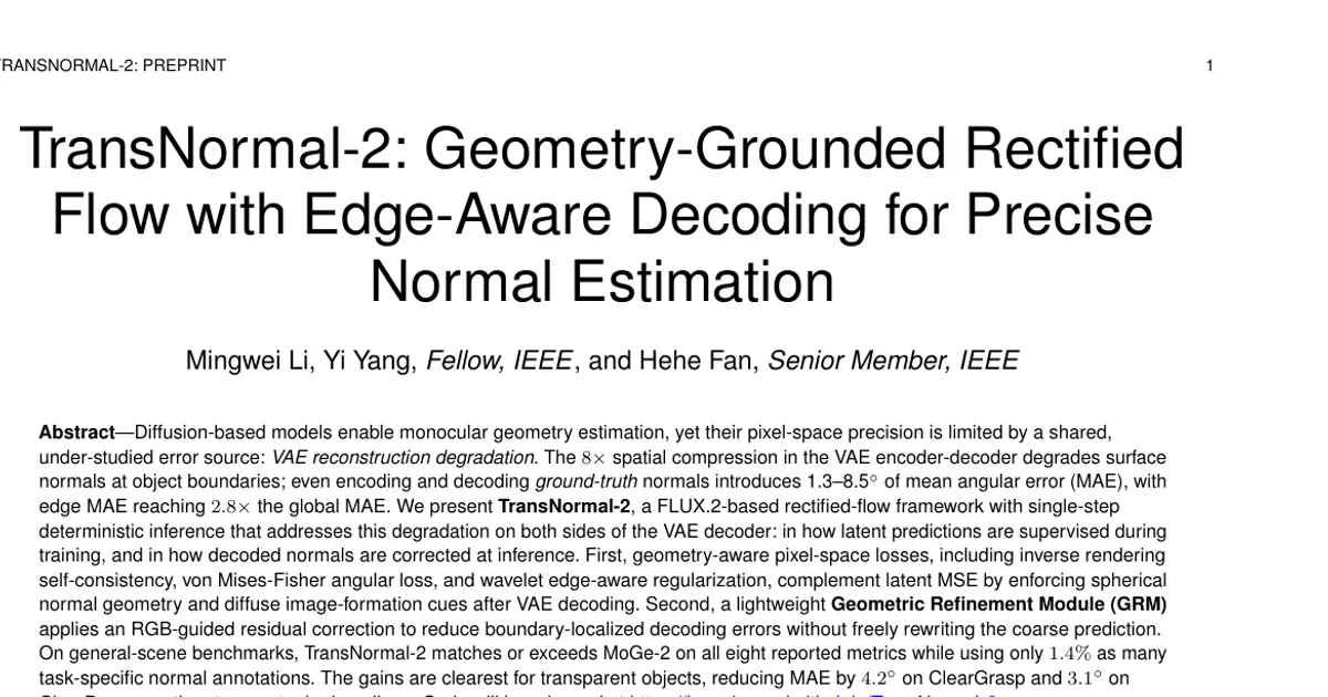 TransNormal-2: Geometry-Grounded Rectified Flow with Edge-Aware Decoding for Precise Normal Estimation