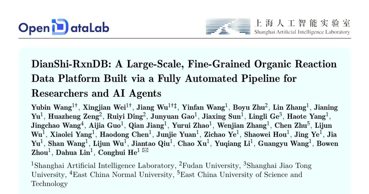 DianShi-RxnDB: A Large-Scale, Fine-Grained Organic Reaction Data Platform Built via a Fully Automated Pipeline for Researchers and AI Agents