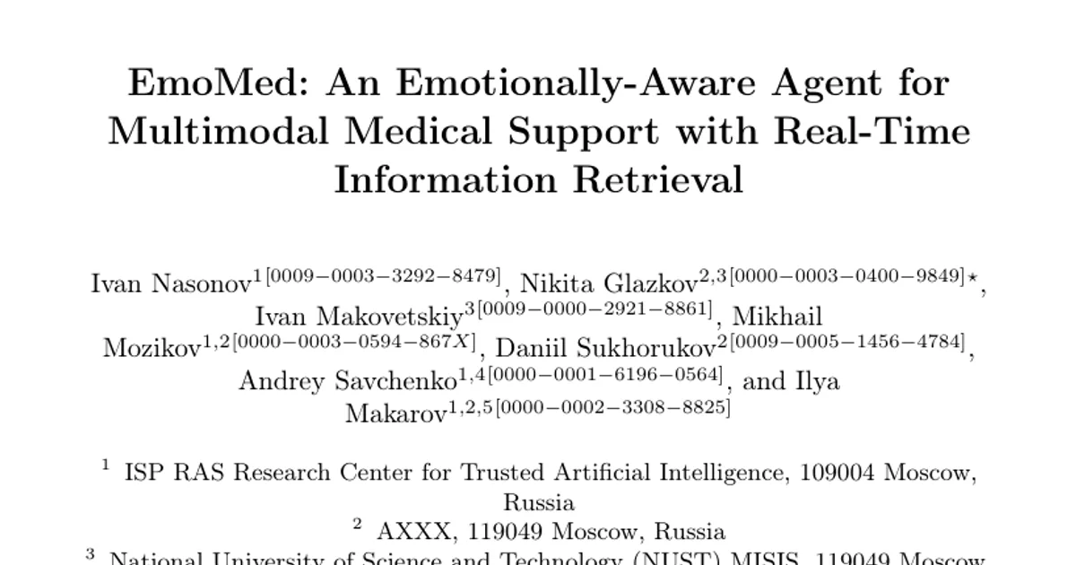 EmoMed: An Emotionally-Aware Agent for Multimodal Medical Support with Real-Time Information Retrieval