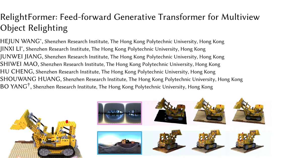RelightFormer: transformer generativo feed-forward per la ri-illuminazione di oggetti da più viste