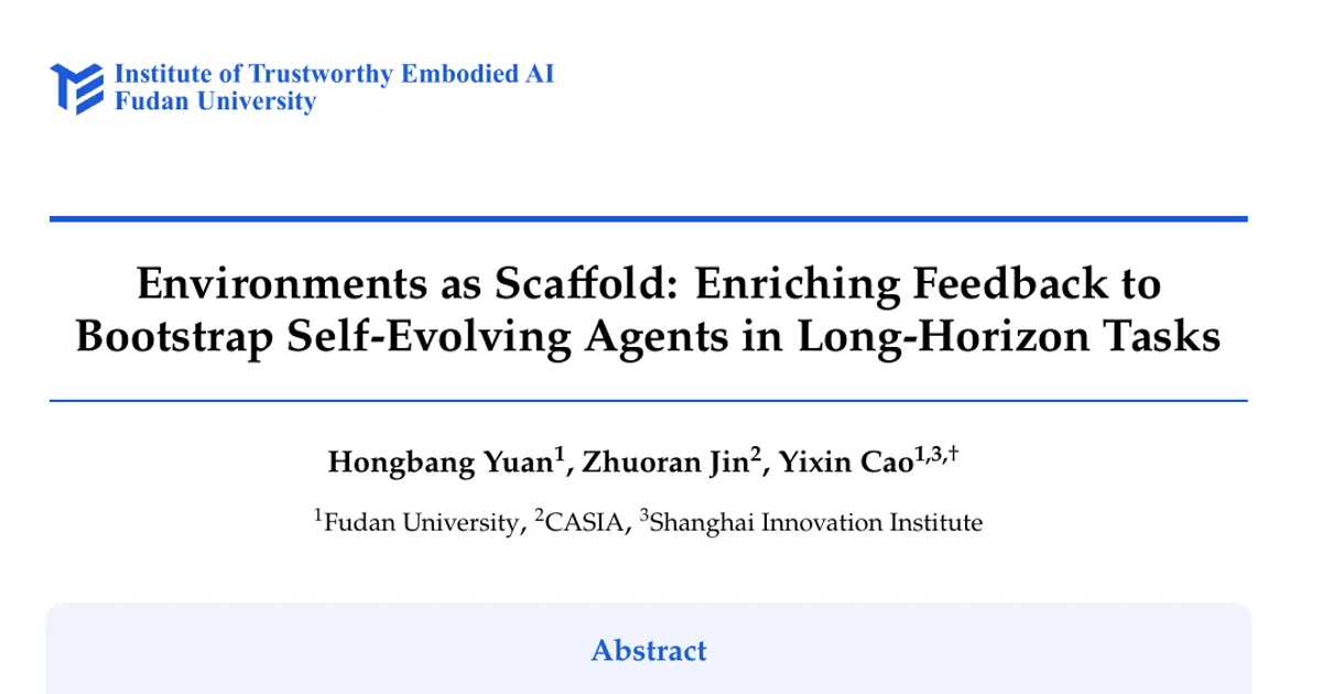 Environments as Scaffold: Enriching Feedback to Bootstrap Self-Evolving Agents in Long-Horizon Tasks