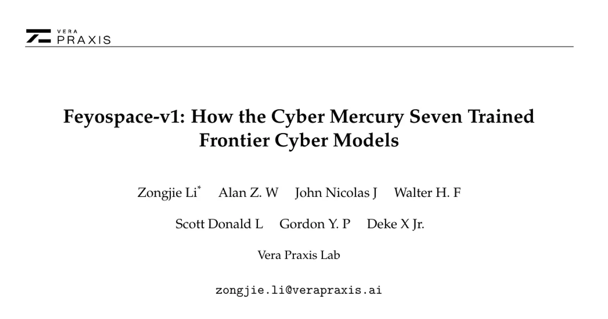 Feyospace-v1: come i Cyber Mercury Seven hanno addestrato modelli di cybersicurezza all’avanguardia
