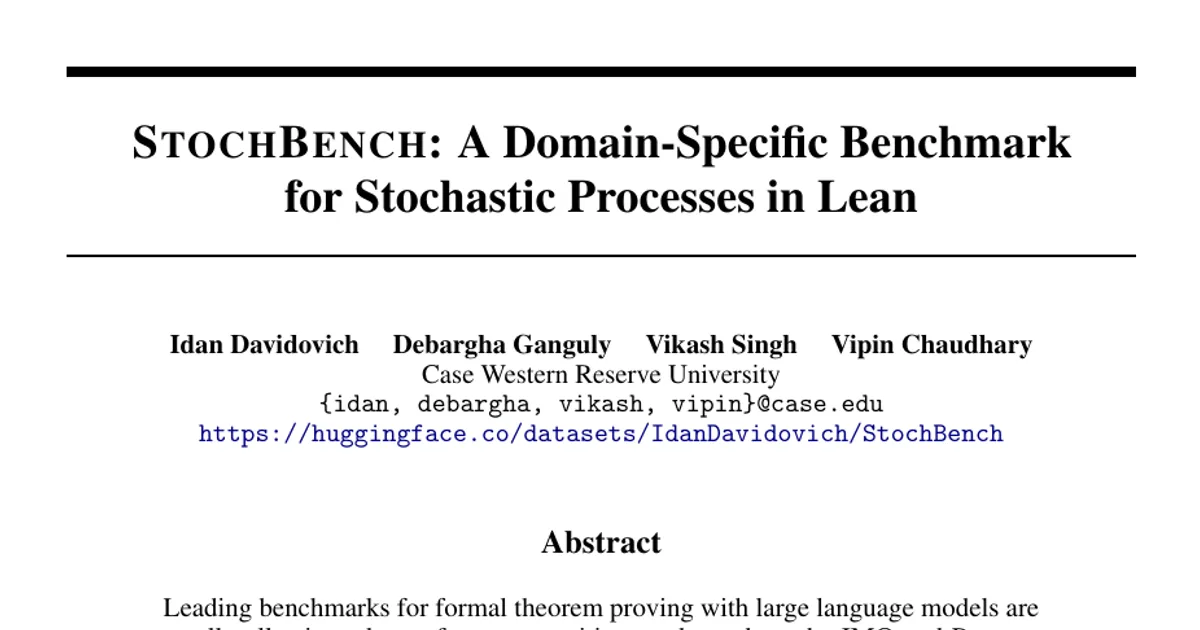 StochBench: un benchmark specifico per i processi stocastici in Lean