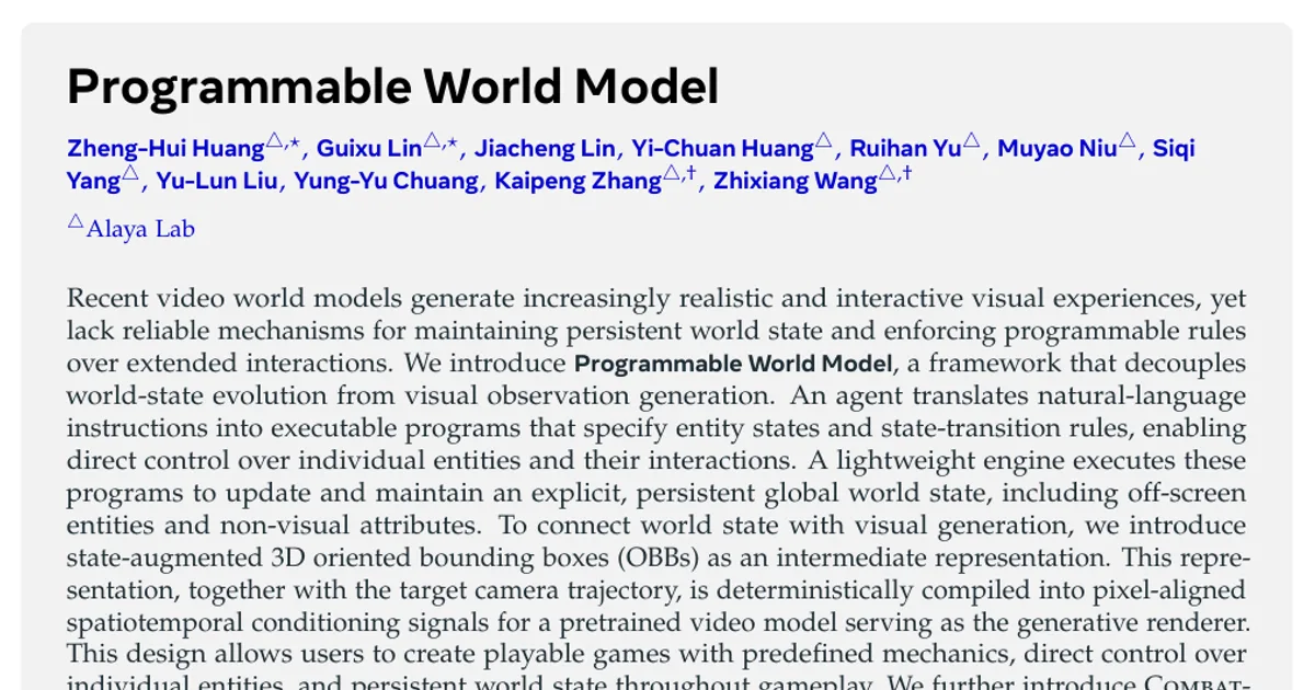Modello del mondo programmabile