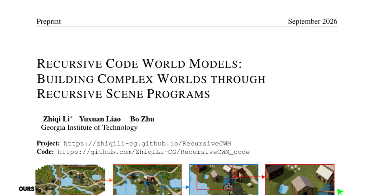 Recursive Code World Models: costruire mondi complessi attraverso programmi di scena ricorsivi