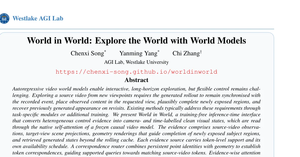 World in World: esplorare il mondo con i modelli del mondo