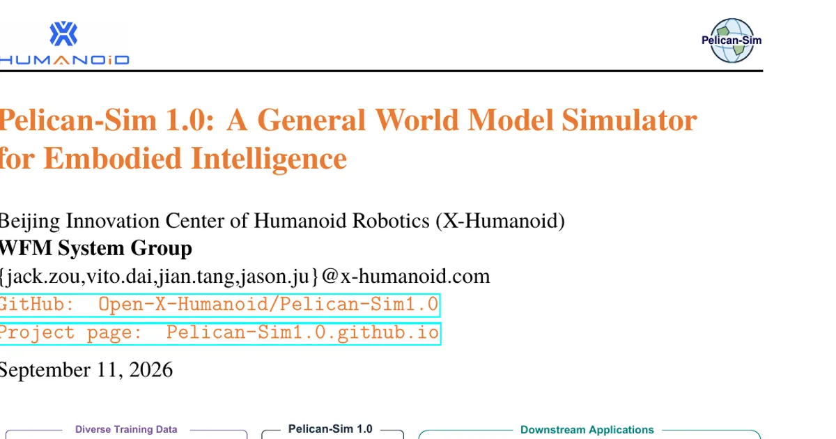 Pelican-Sim 1.0: un simulatore generale basato su un modello del mondo per l’intelligenza incarnata