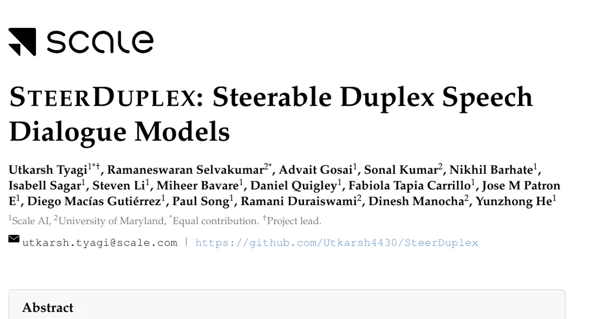 SteerDuplex: modelli di dialogo vocale duplex controllabili