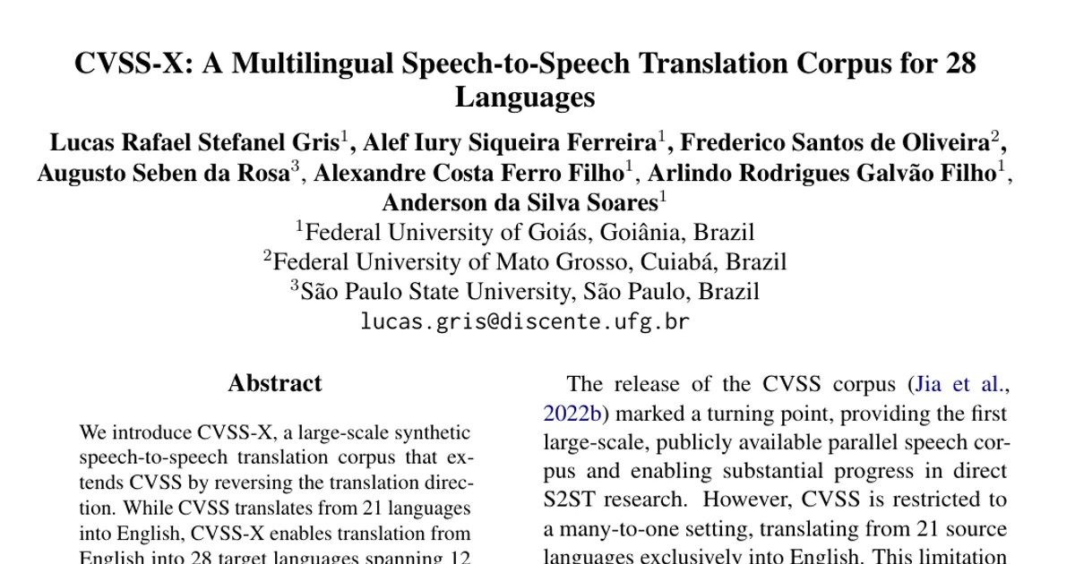 CVSS-X: un corpus multilingue di traduzione vocale da voce a voce per 28 lingue