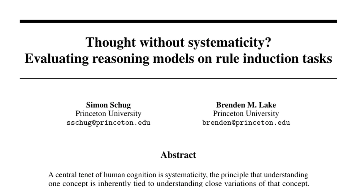 Thought without systematicity? Evaluating reasoning models on rule induction tasks