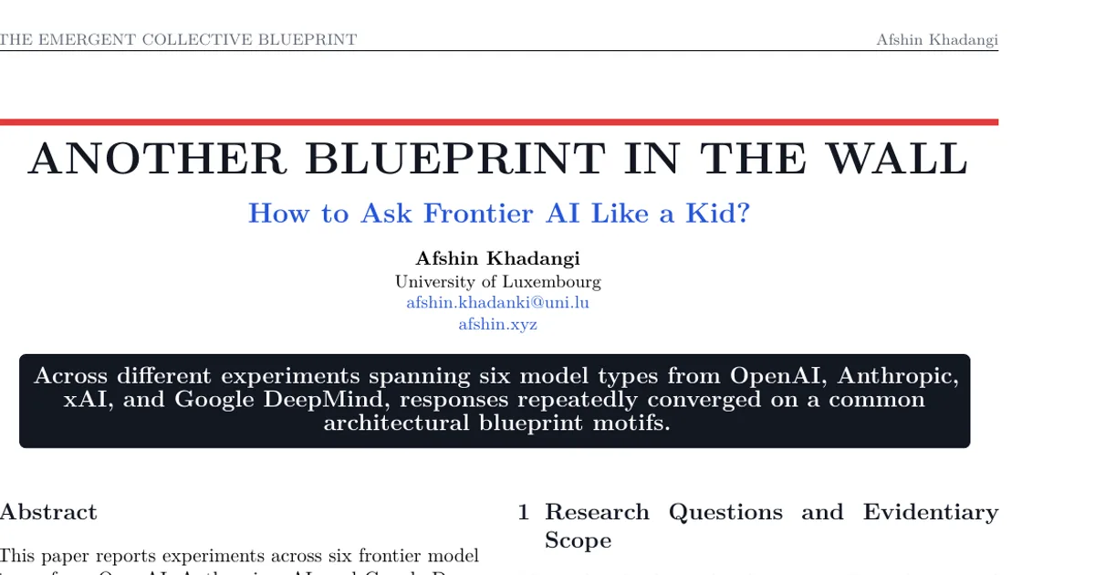 Another Blueprint In The Wall: How to Ask Frontier AI Like a Kid?