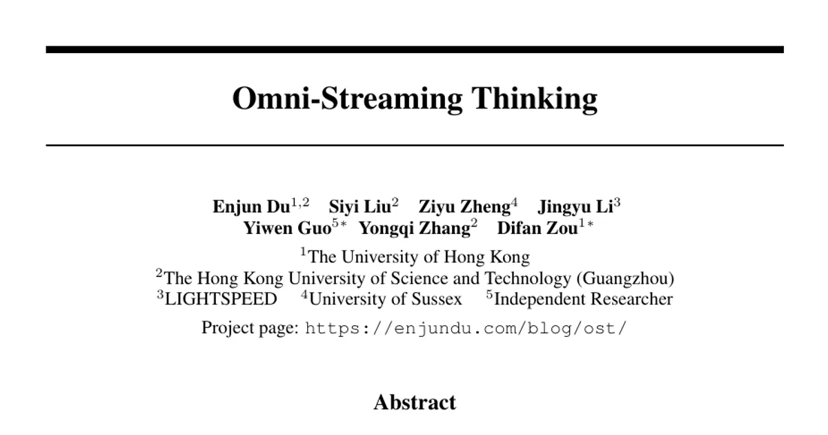 Il ragionamento omni-streaming