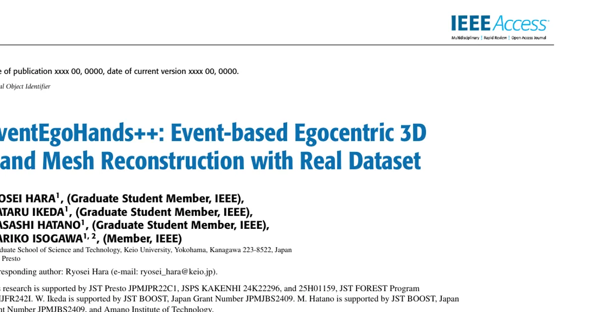 EventEgoHands++: ricostruzione della mesh 3D delle mani da una prospettiva egocentrica basata su eventi con un dataset reale