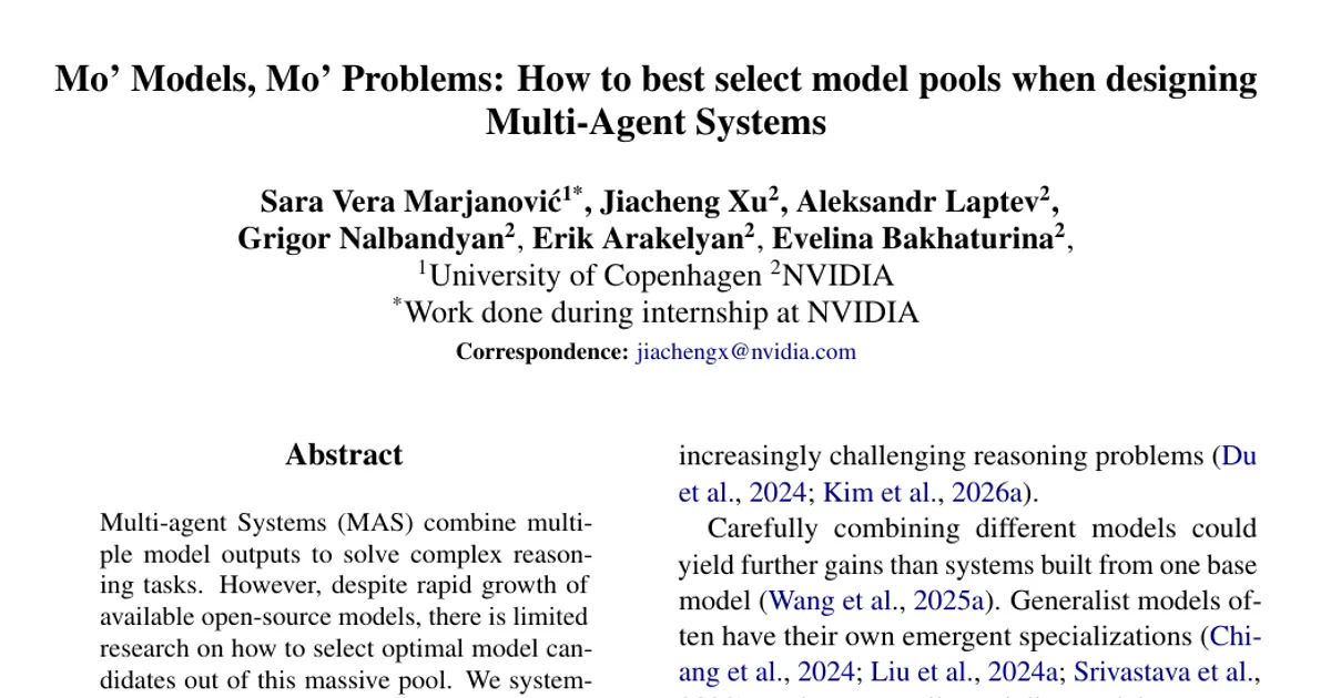Più modelli, più problemi: come selezionare al meglio i pool di modelli nella progettazione di sistemi multi-agente