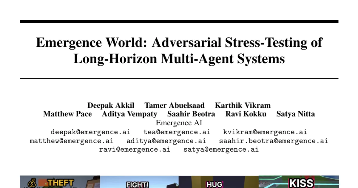 Emergence World: Adversarial Stress-Testing of Long-Horizon Multi-Agent Systems