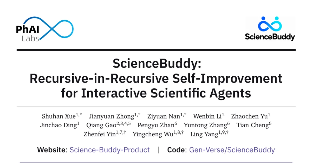 ScienceBuddy: Recursive-in-Recursive Self-Improvement for Interactive Scientific Agents