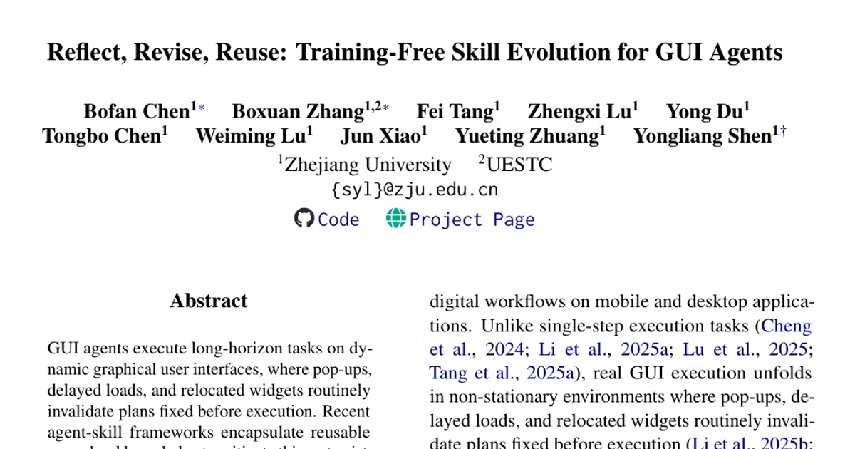 Riflettere, rivedere, riutilizzare: l’evoluzione delle competenze senza addestramento per gli agenti GUI