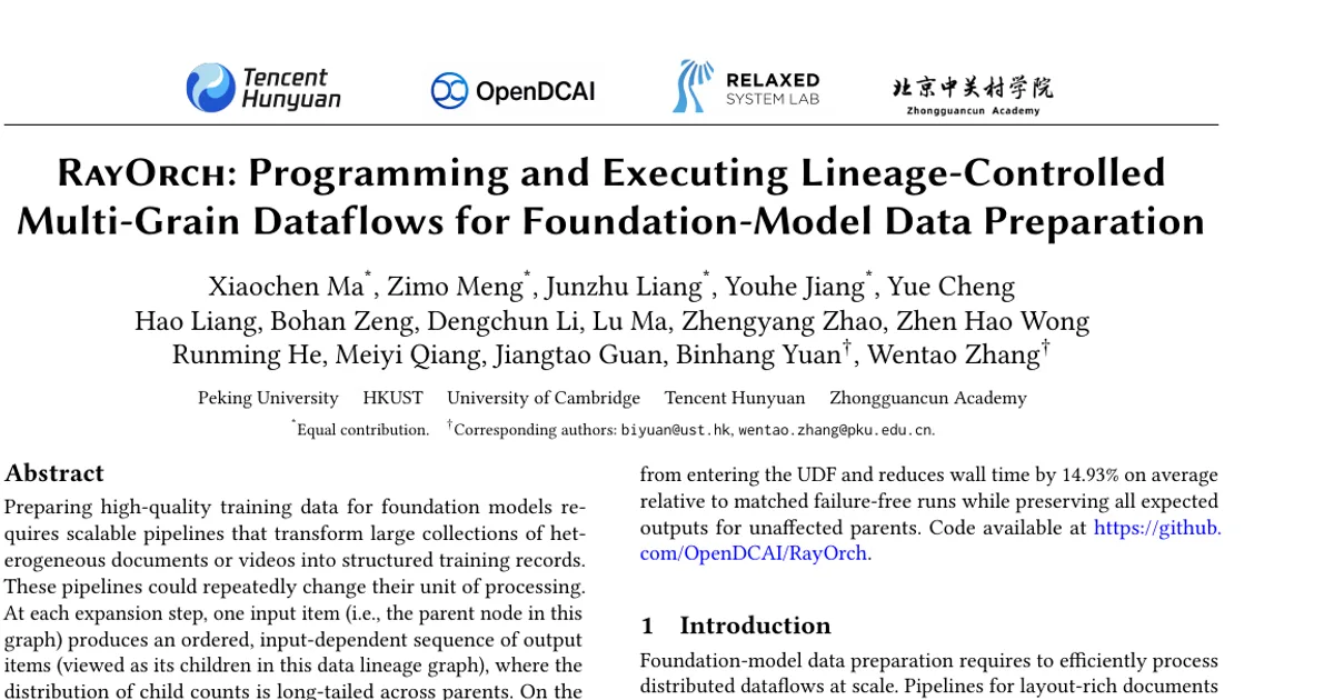RayOrch: Programming and Executing Lineage-Controlled Multi-Grain Dataflows for Foundation-Model Data Preparation