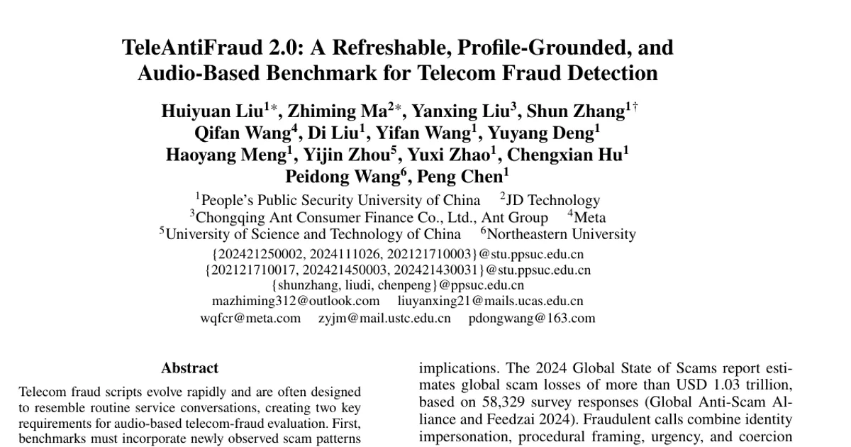 TeleAntiFraud 2.0: un benchmark aggiornabile, basato sui profili e sull’audio per rilevare le frodi telefoniche