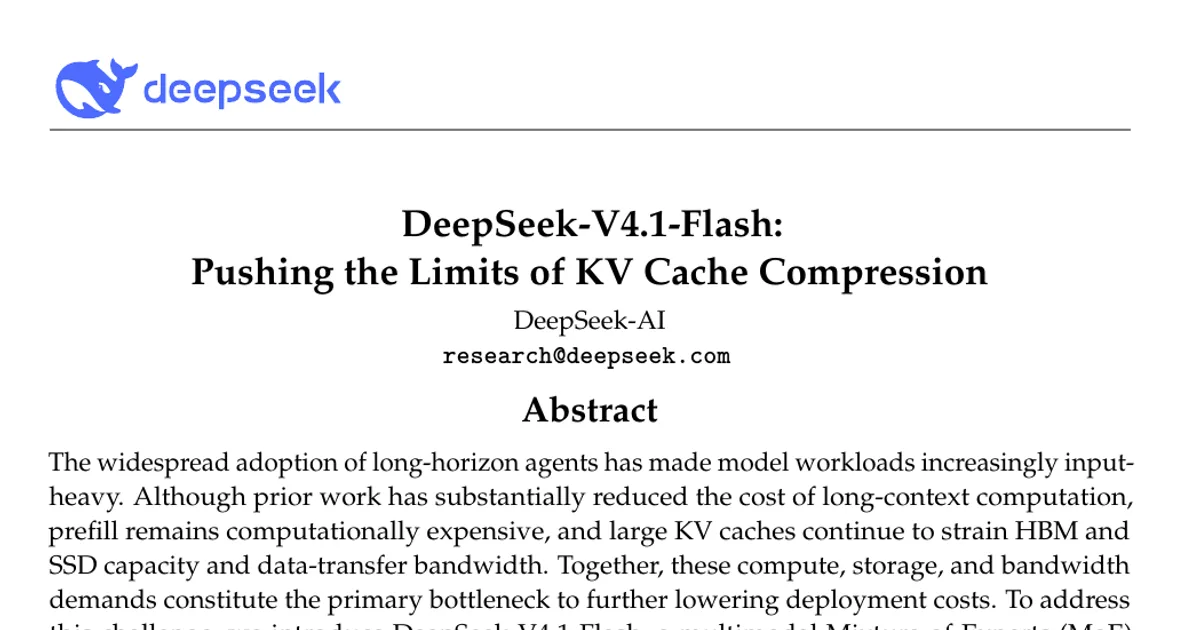 DeepSeek-V4.1-Flash: Pushing the Limits of KV Cache Compression
